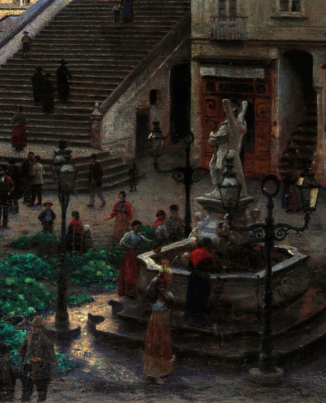 Amalfi Cathedral 3D Print by Gierymski: Textured Oil Painting Reproduction