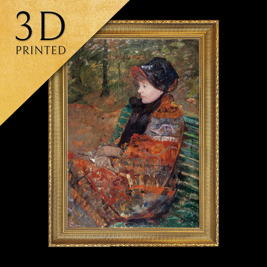 Automne, Portrait de Lydia Cassatt by Mary Cassatt, 3d Printed with texture and brush strokes looks like original oil painting.