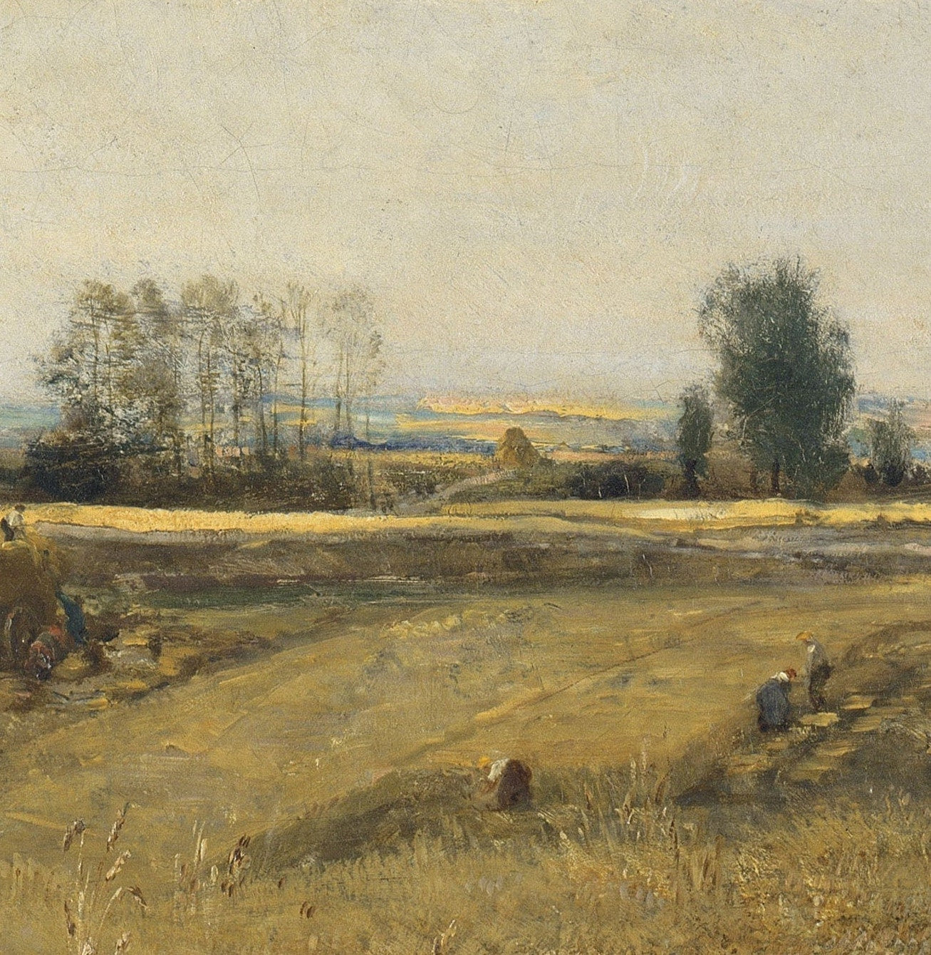 Daubigny Harvest 3D Print: Textured Oil Painting Reproduction