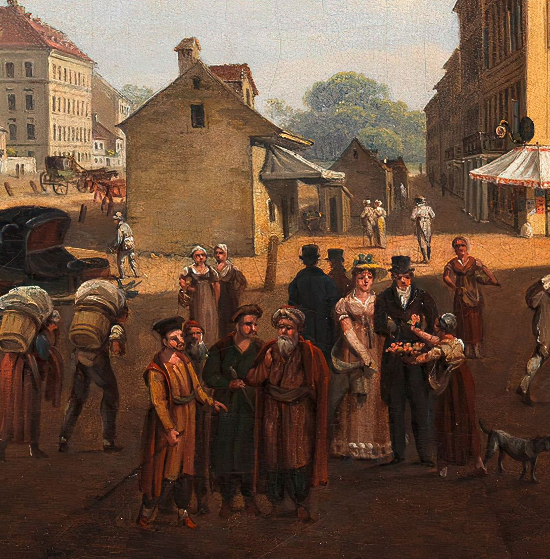 Franz Scheyerer 'Die Jagerzeile' 3D Print: Textured Oil Painting Replica