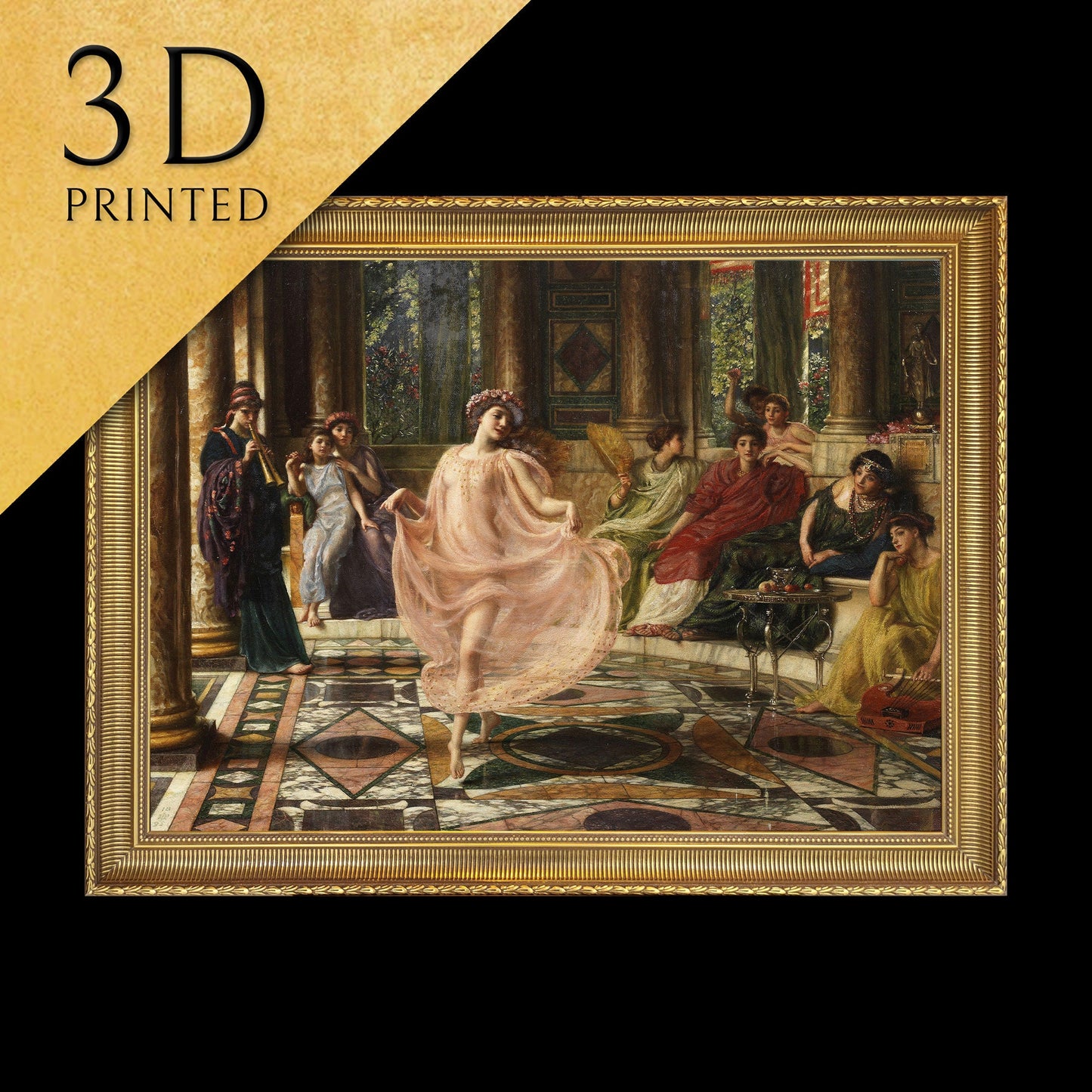 The Lonian Dance by Edward John Poynter, 3d Printed with texture and brush strokes looks like original oil painting.