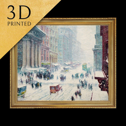 Fifth Avenue in Winter by Guy Carleton , 3d Printed with texture and brush strokes looks like original oil painting.