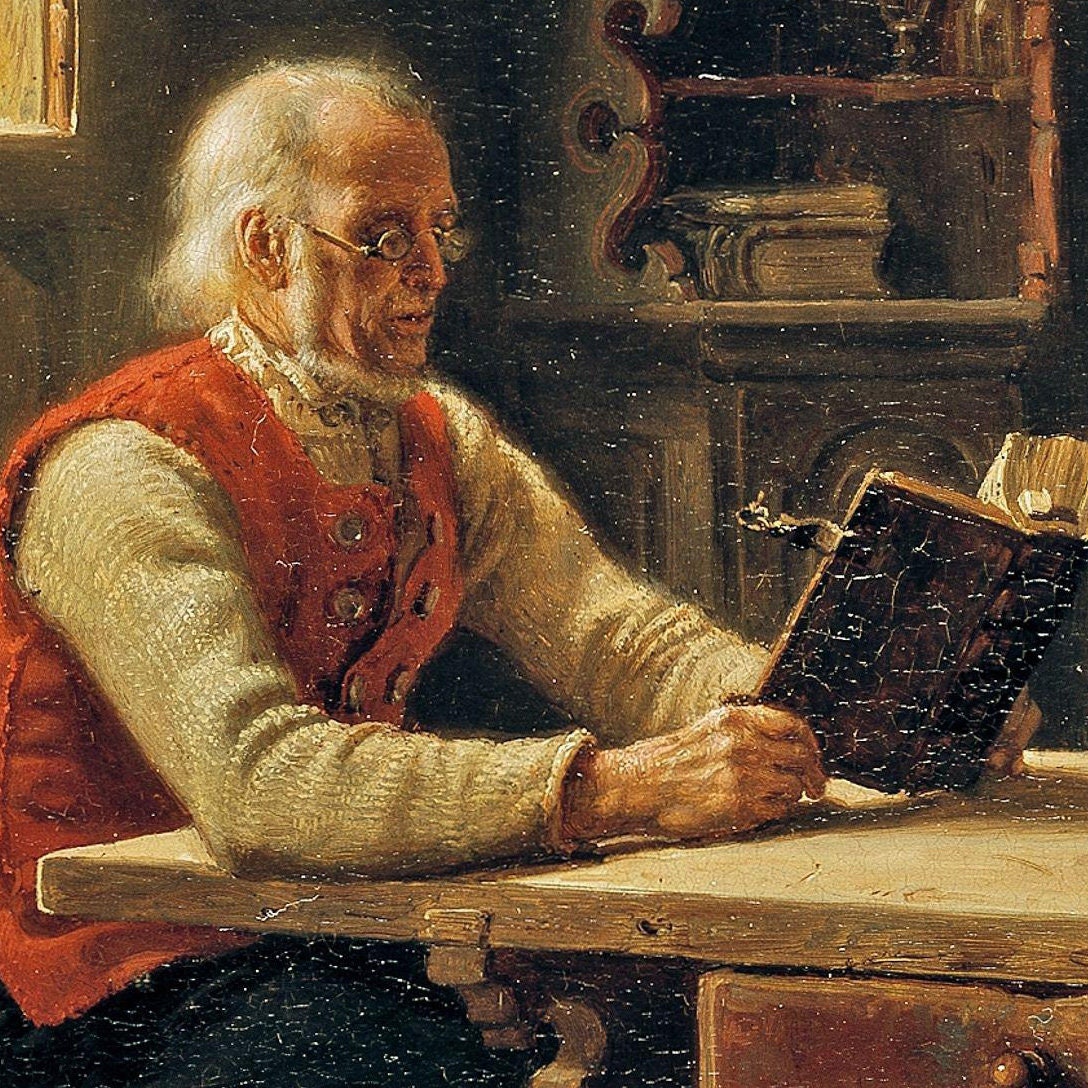 Adolph Tidemand 3D Print: Old Age Solitude Textured Painting