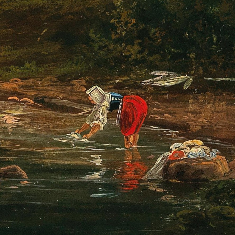 Eugen Von Guerard Bridge Painting: 3D Textured Print