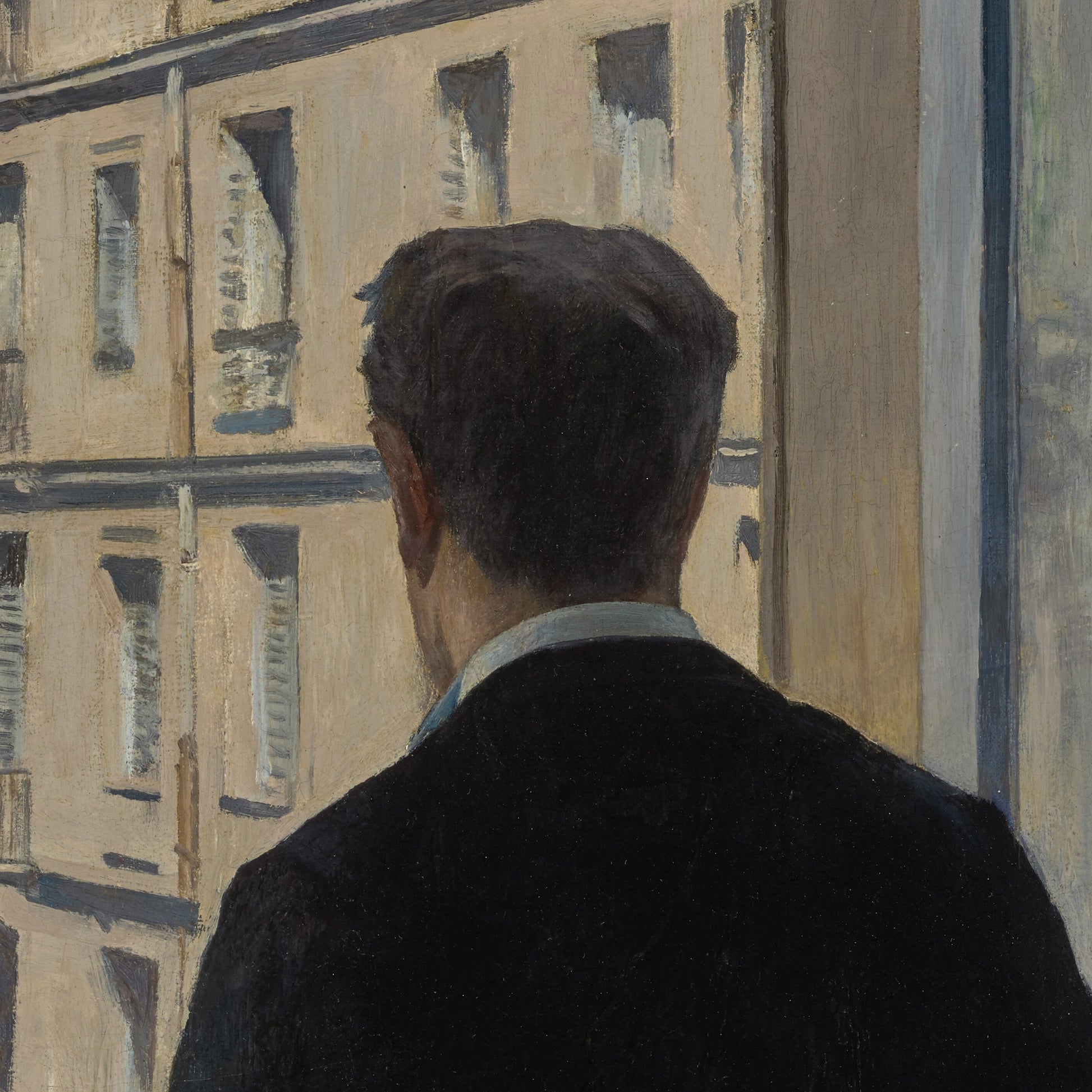 Young Man at His Window by Gustave Caillebotte, 3d Printed with texture and brush strokes looks like original oil painting.