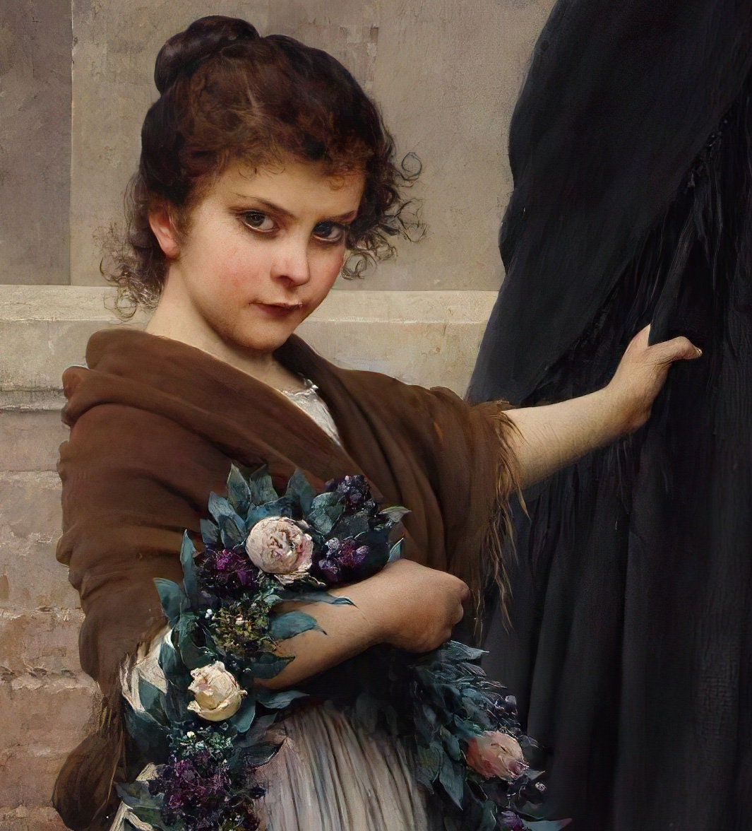Eugen Von Blaas "Semper Vivit Amor" 3D Print: Textured Oil Painting Reproduction
