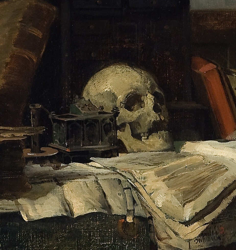Eilif Pettersen Painting: Absorbed in his Studies, 3D Textured Print