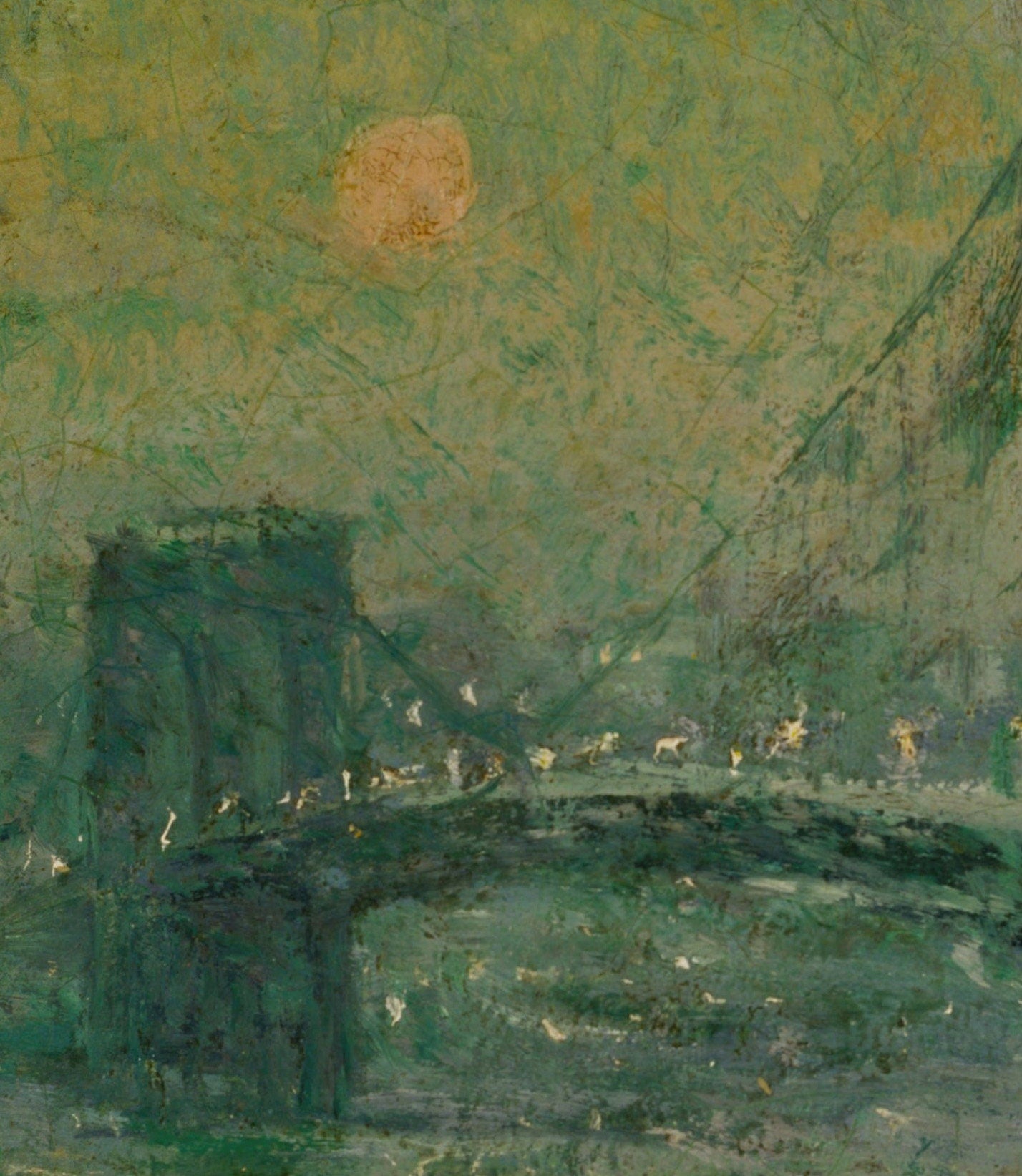 Ernest Lawson Brooklyn Bridge 3D Textured Print: Museum Art Reproduction