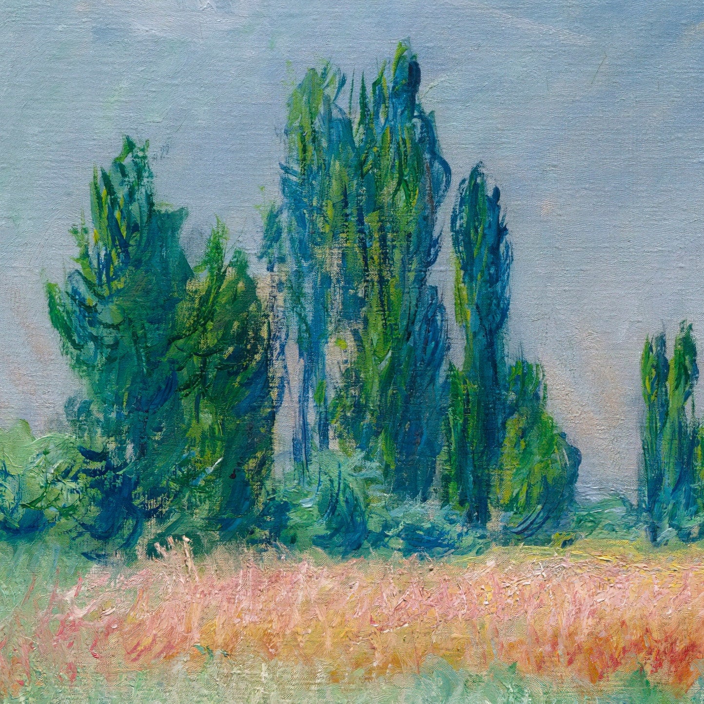 Claude Monet Wheat Field 3D Print: Textured Impressionist Art