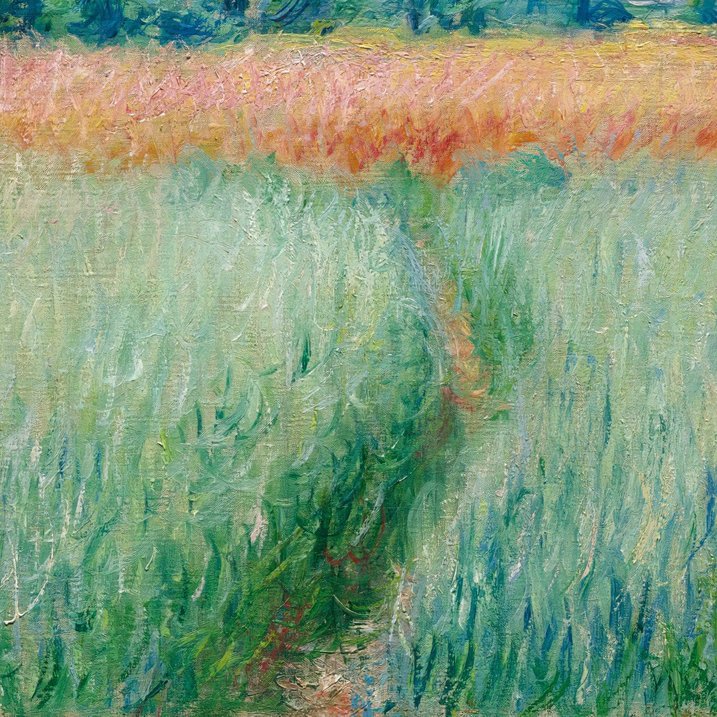 Claude Monet Wheat Field 3D Print: Textured Impressionist Art