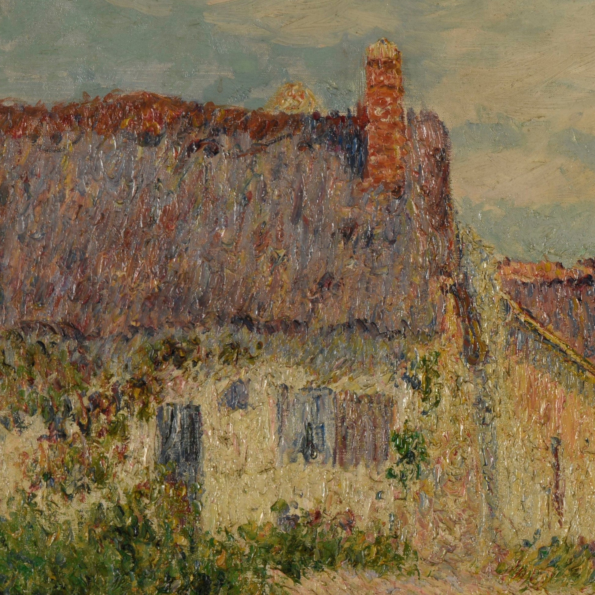 Gustave Loiseau Painting: Chaumiere au Vandreuil, 3D Textured Print