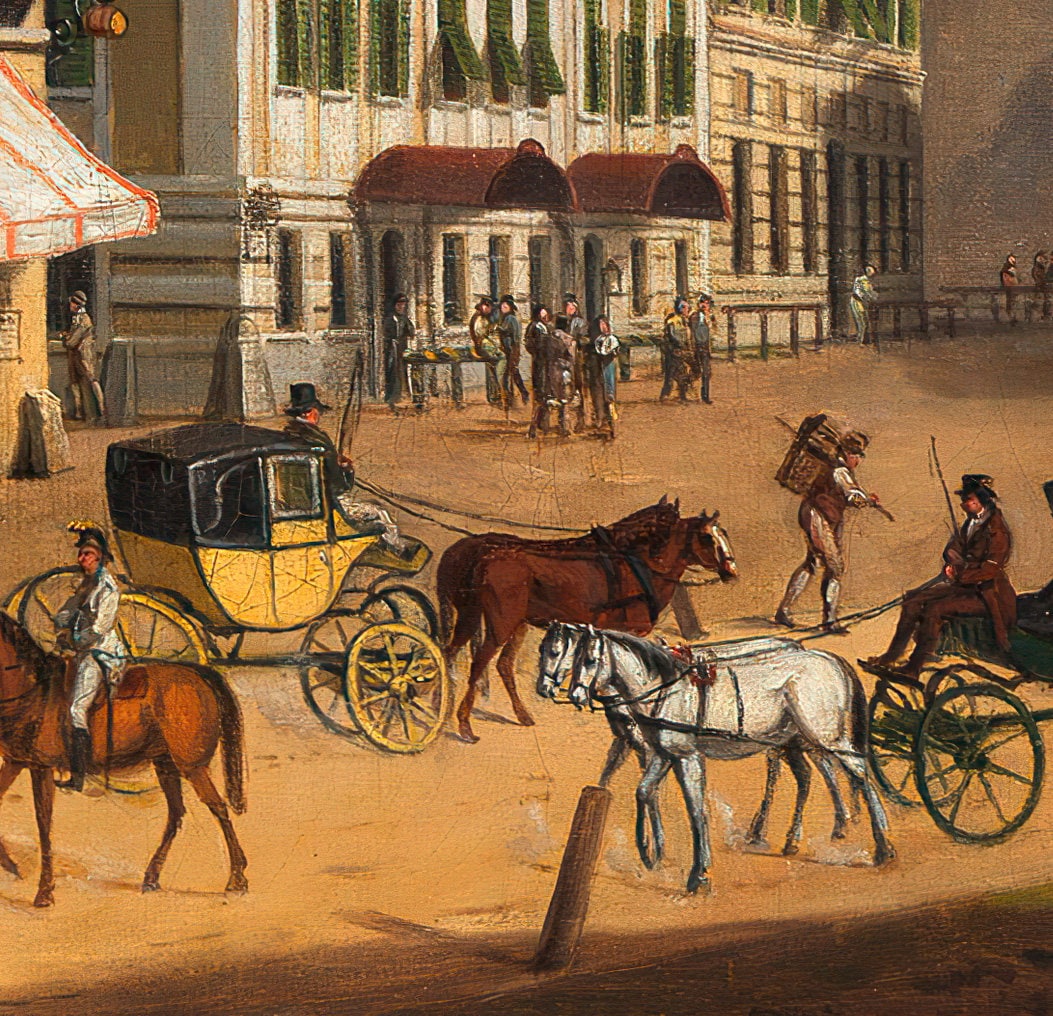 Franz Scheyerer 'Die Jagerzeile' 3D Print: Textured Oil Painting Replica