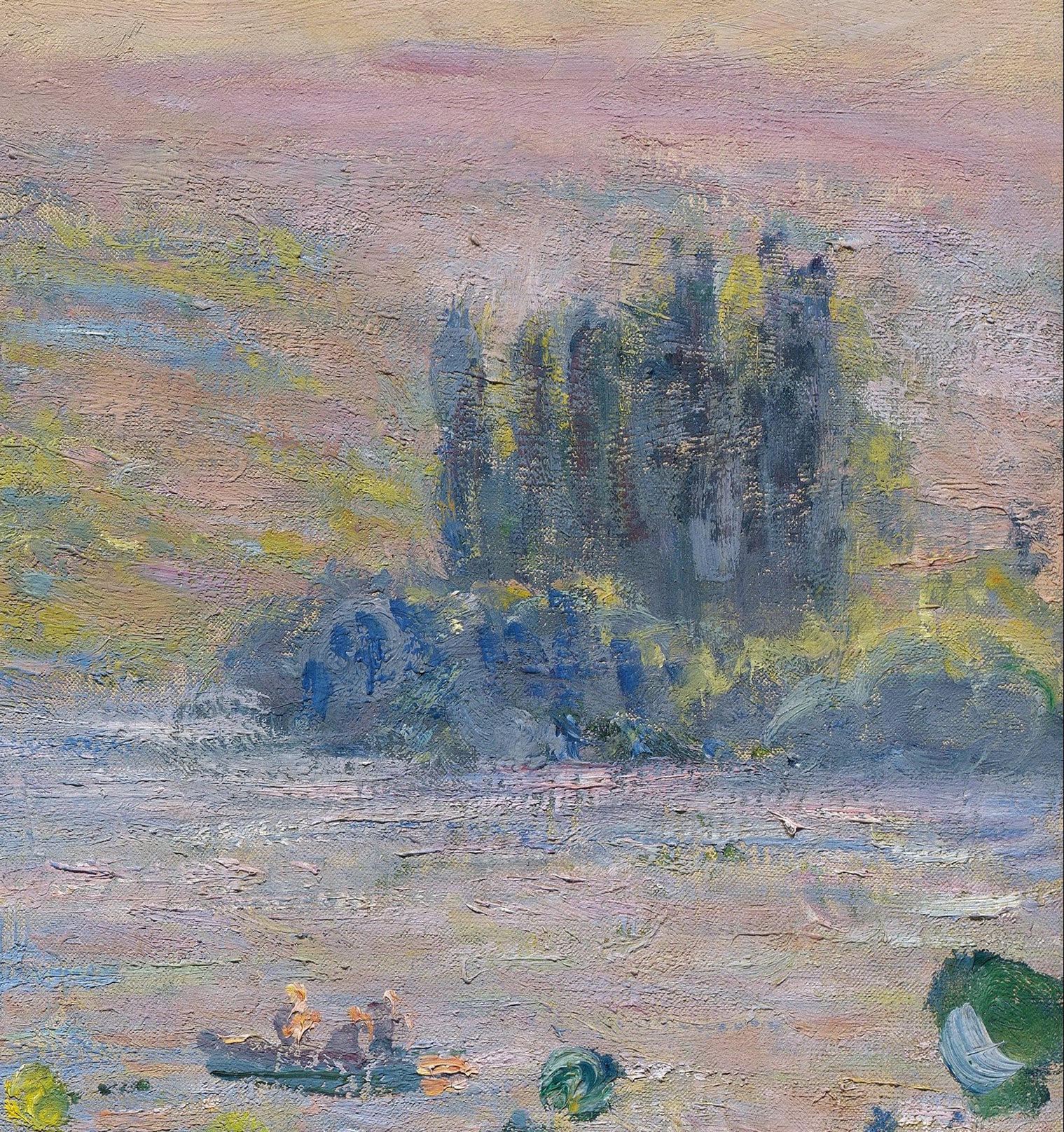 Monet Flower Beds at Vetheuil: 3D Textured Art Print