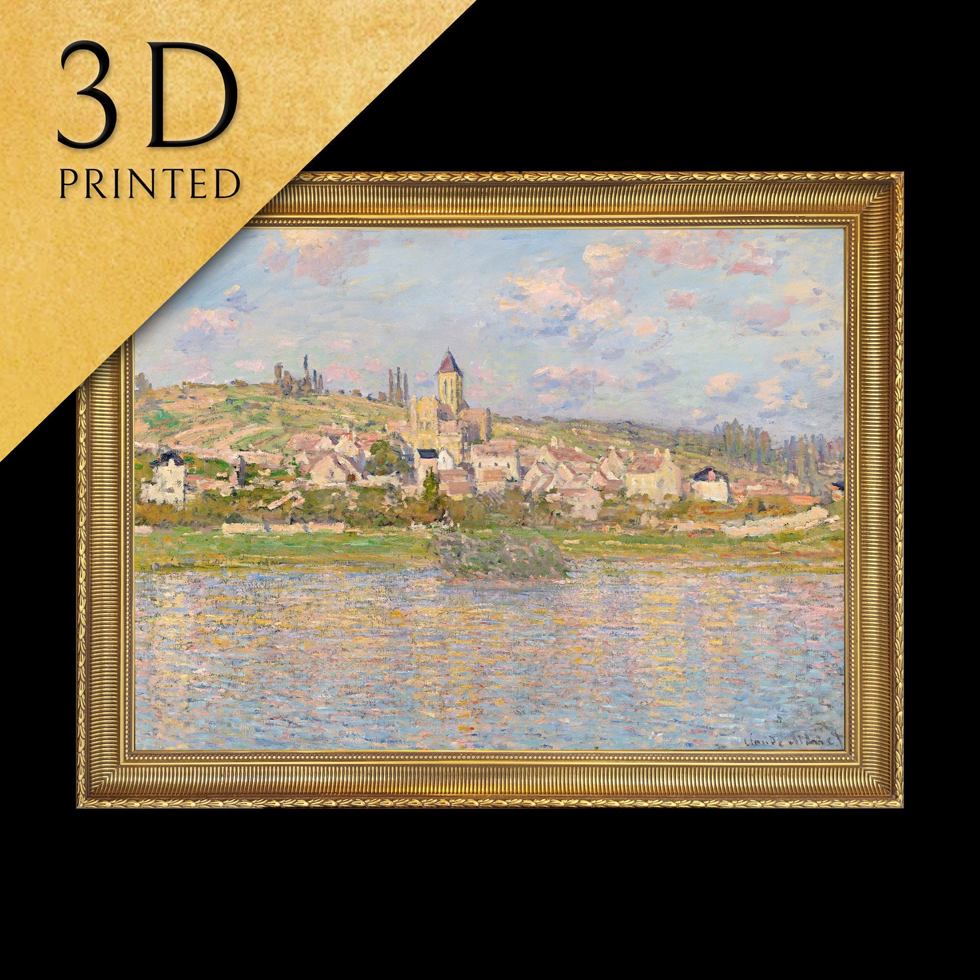 Vetheuil by Claude Monet , 3d Printed with texture and brush strokes looks like original oil painting.