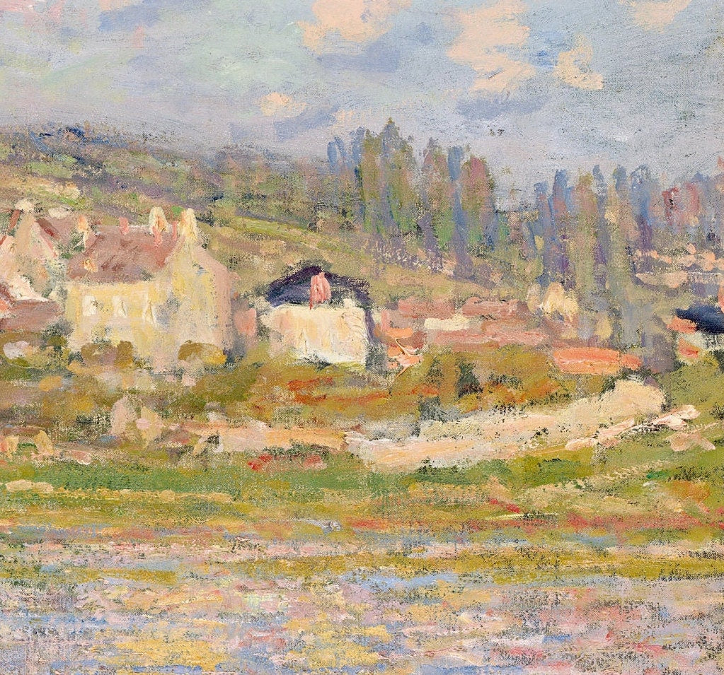 Vetheuil by Claude Monet , 3d Printed with texture and brush strokes looks like original oil painting.