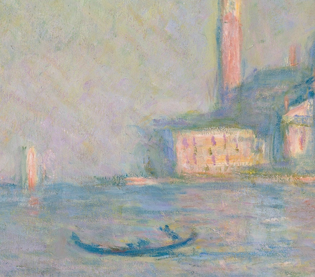 The Church of San Giorgio Maggiore by Claude Monet , 3d Printed with texture and brush strokes looks like original oil painting