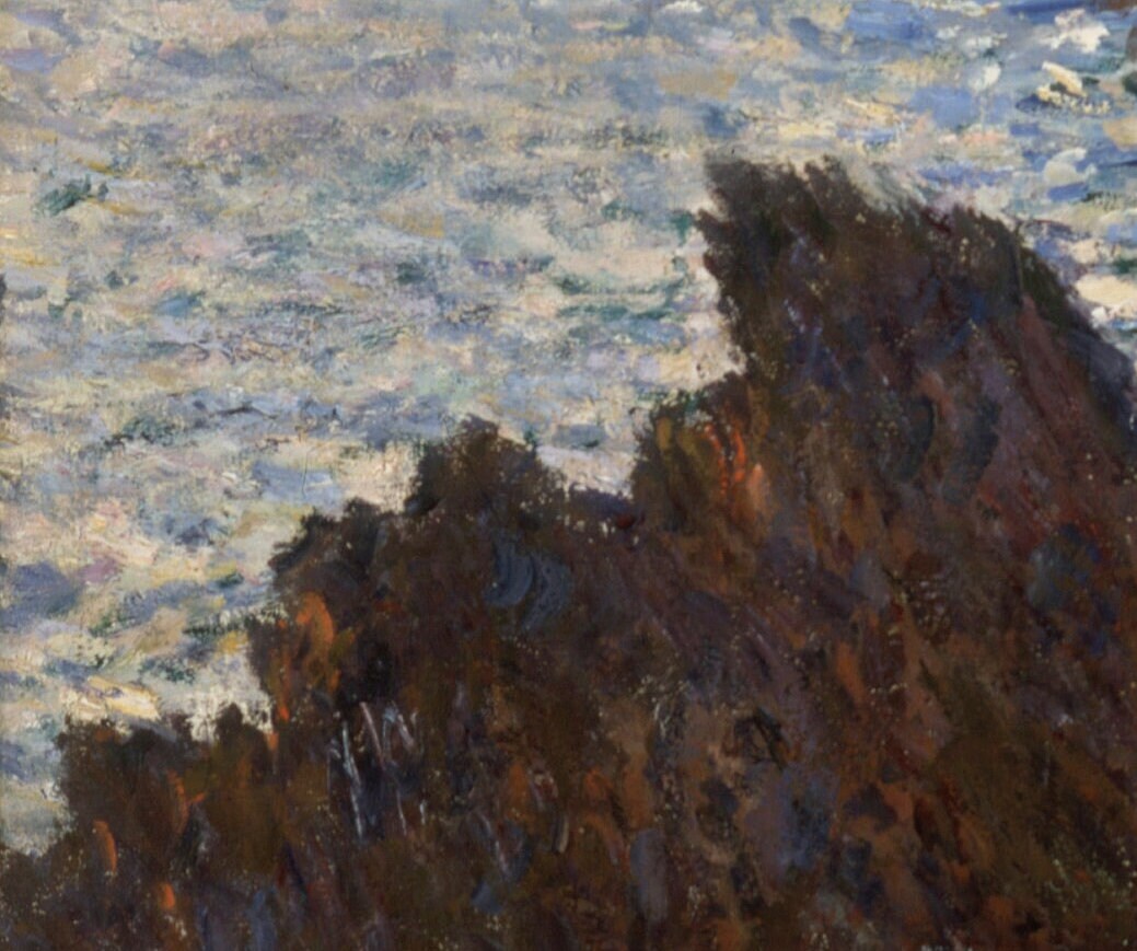 Rocks at Belle Isle, Port-Domois by Claude Monet,3d Printed with texture and brush strokes looks like original oil painting