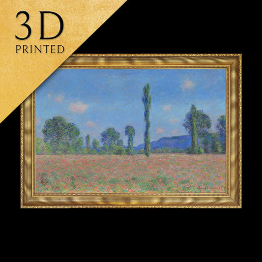 Poppy Field (Giverny) by Claude Monet,3d Printed with texture and brush strokes looks like original oil-painting,code:607