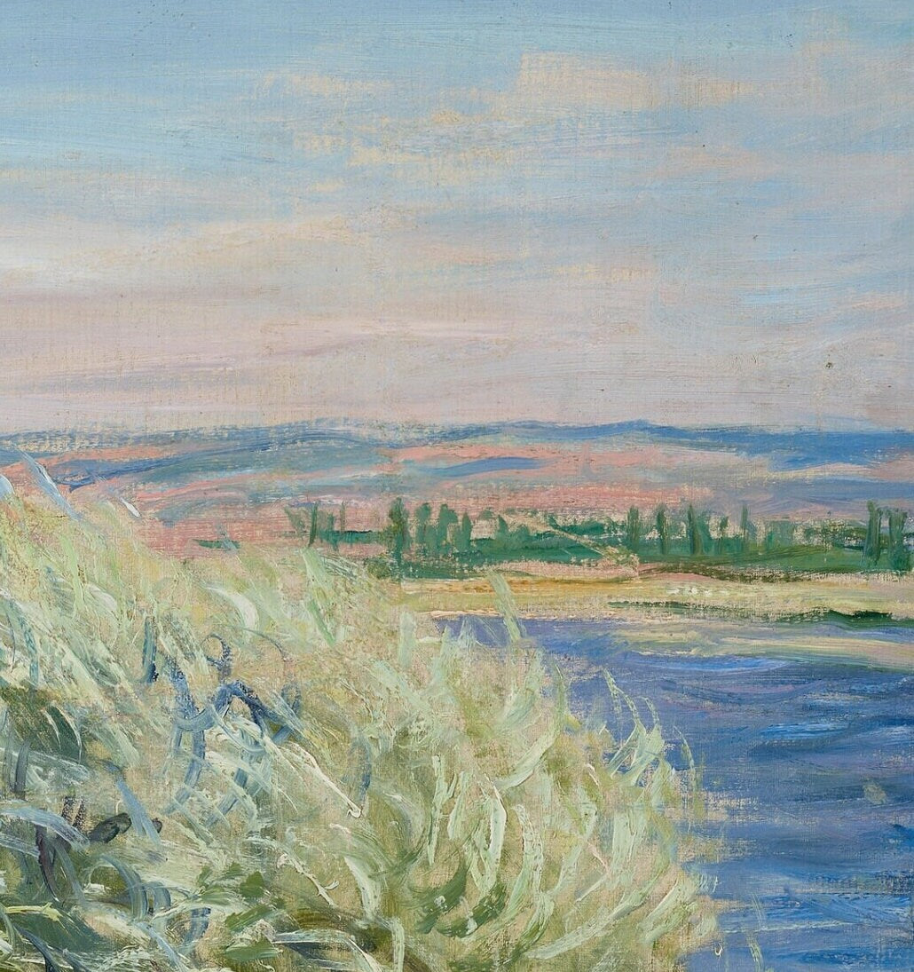 Les bords de la Seine pres de Vetheuil by Claude Monet, 3d Printed with texture and brush strokes looks like original oil painting