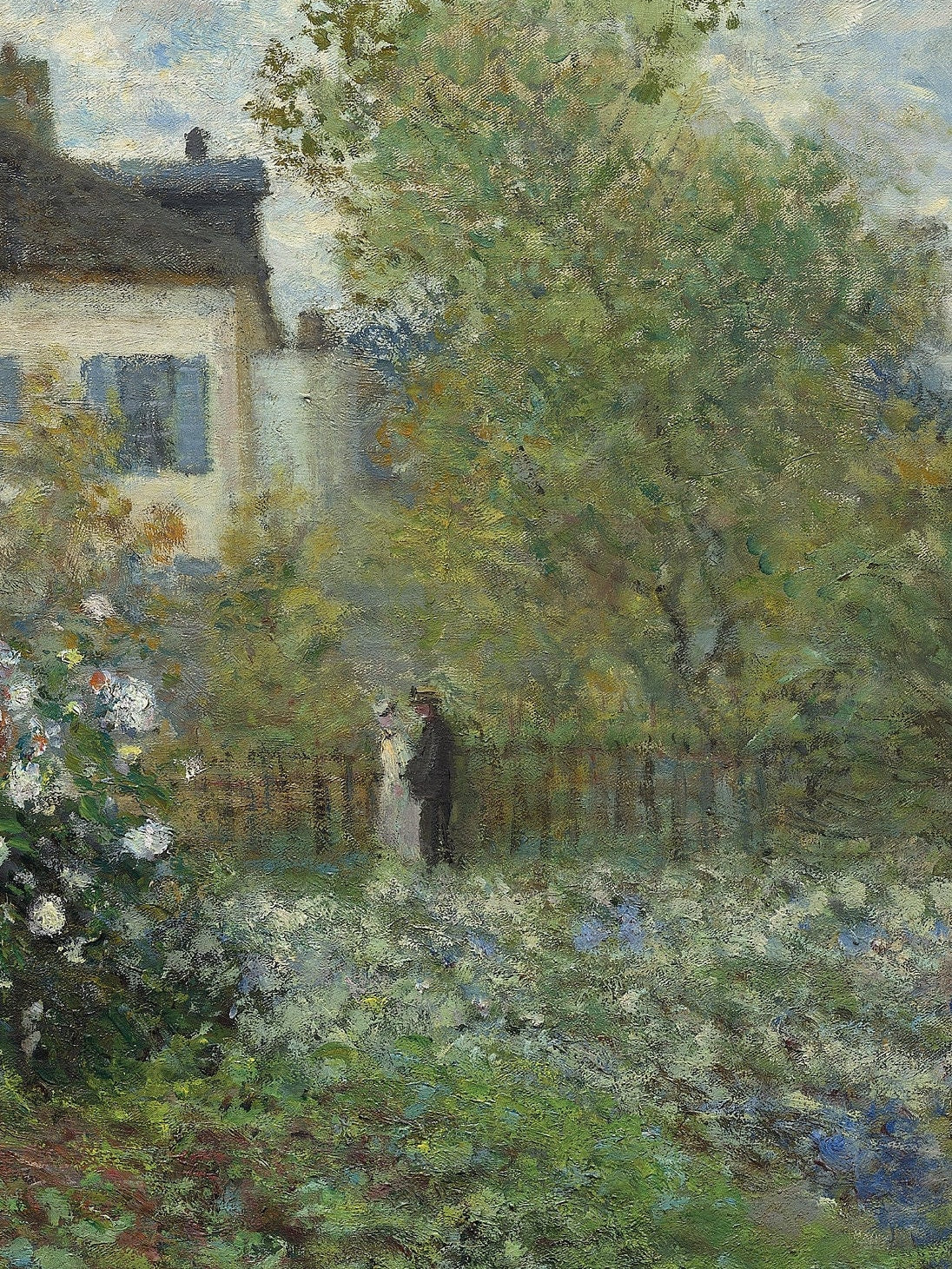 The Artist’s Garden in Argenteuil by Claude Monet, 3d Printed with texture and brush strokes looks like original oil painting