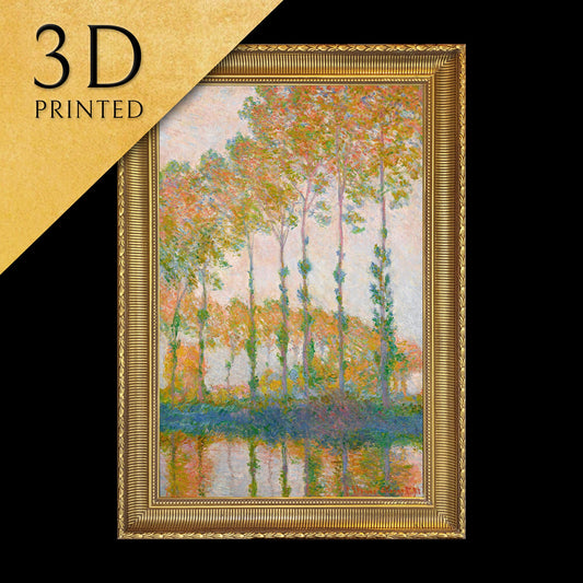 Peupliers au bord de l’Epte, automne by Claude Monet,3d Printed with texture and brush strokes looks like original oil-painting,code:625