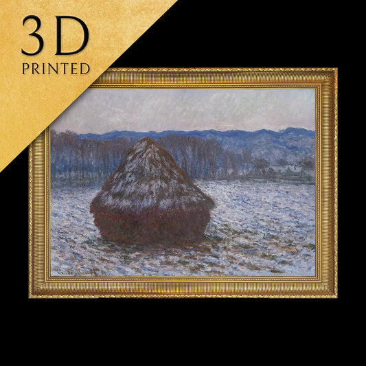 Stack of Wheat by Claude Monet, 3d Printed with texture and brush strokes looks like original oil painting.