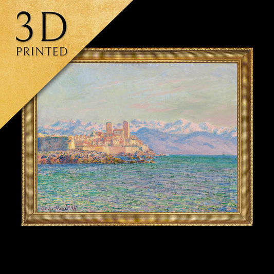 Antibes, Le Fort by Claude Monet, 3d Printed with texture and brush strokes looks like original oil painting.