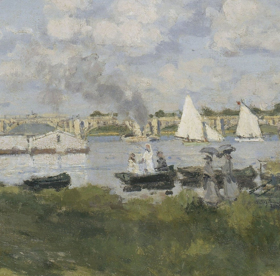 Bassin d’Argenteuil by Claude Monet, 3d Printed with texture and brush strokes looks like original oil painting.