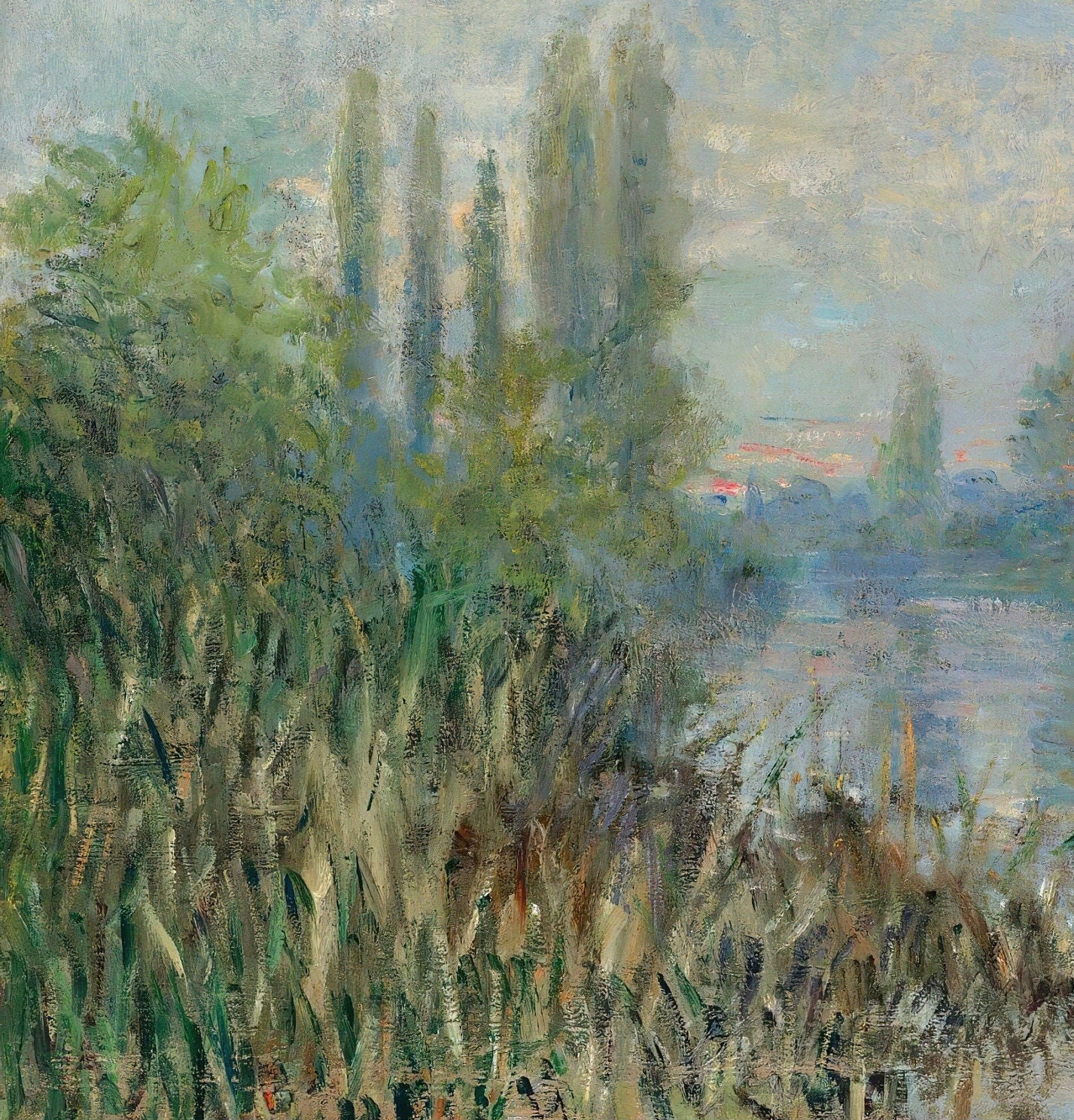 Banks of the Seine in Autumn Claude Monet, 3d Printed with texture and brush strokes looks like original oil painting.