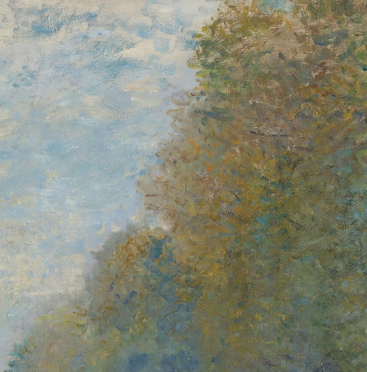 Banks of the Seine in Autumn Claude Monet, 3d Printed with texture and brush strokes looks like original oil painting.