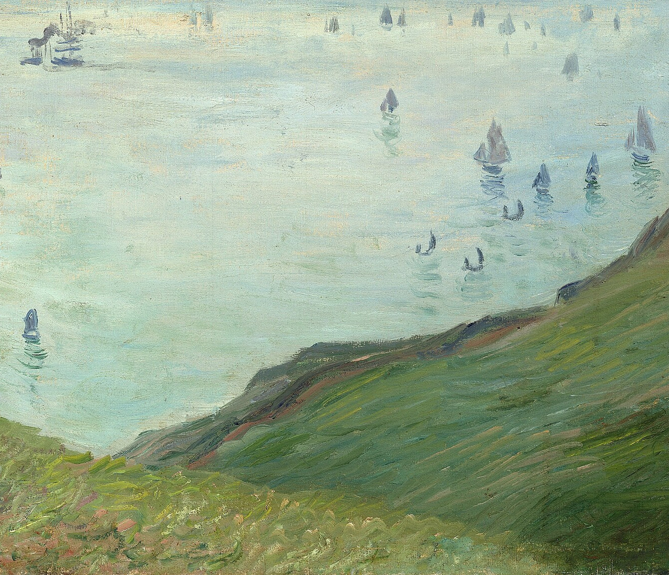 Cliffs at Pourville by Monet: 3D Textured Art Print