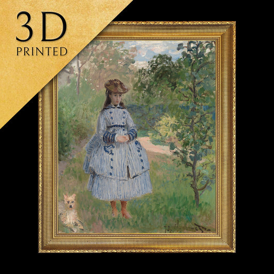 Girl with Dog by Cloude Monet, 3d Printed with texture and brush strokes looks like original oil painting.