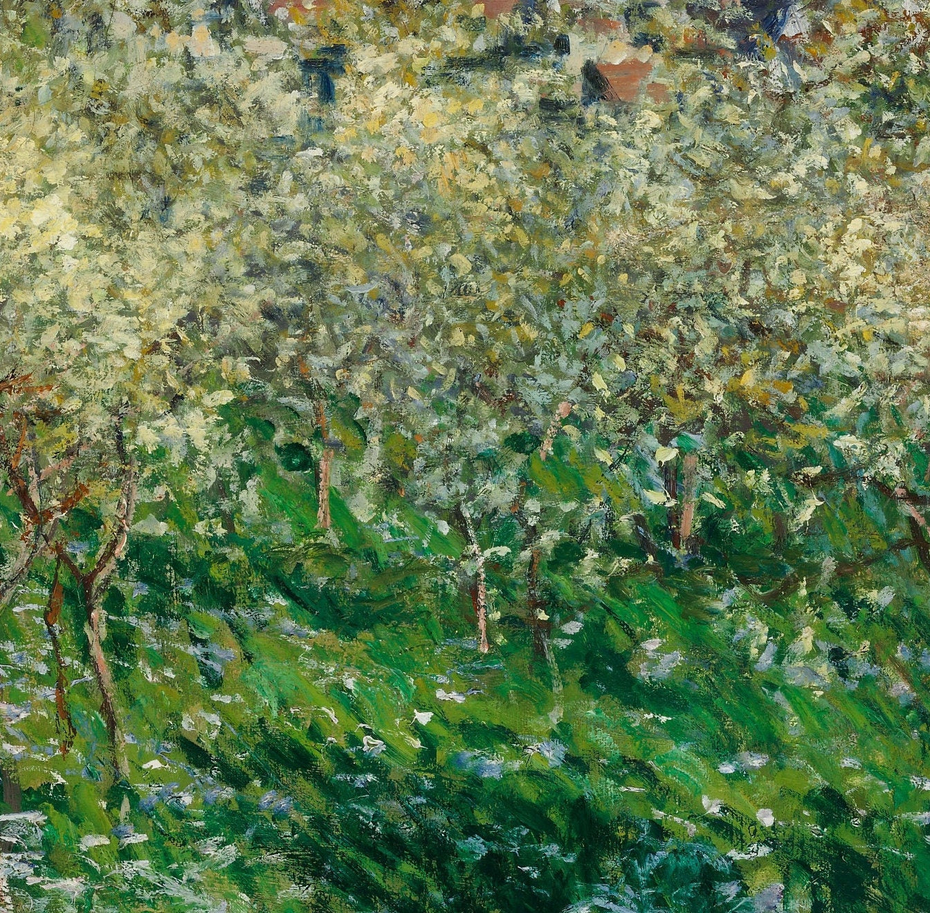 Monet Flowering Plum Trees: 3D Textured Impressionist Print