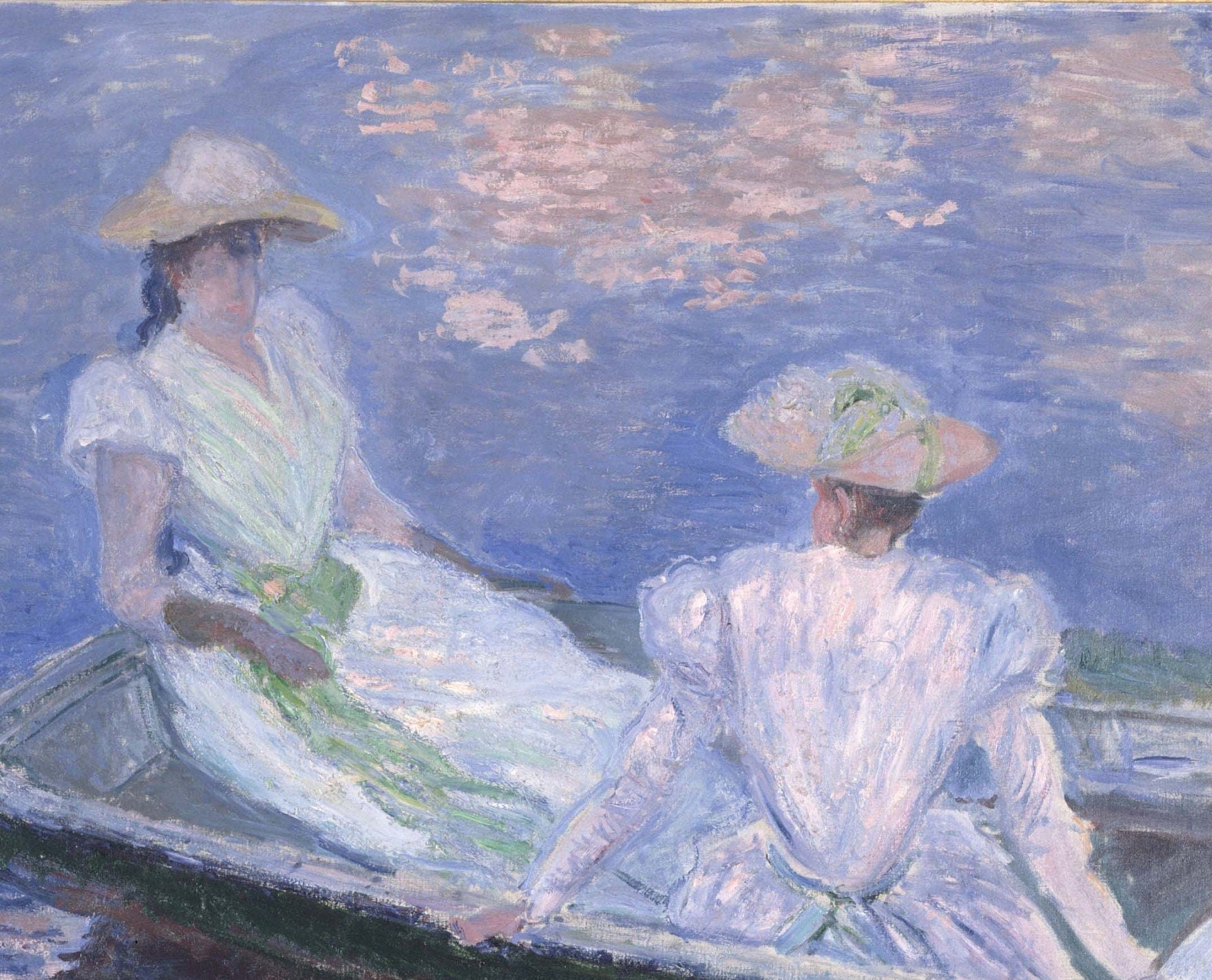 On the Boat by Cloude Monet, 3d Printed with texture and brush strokes looks like original oil painting.