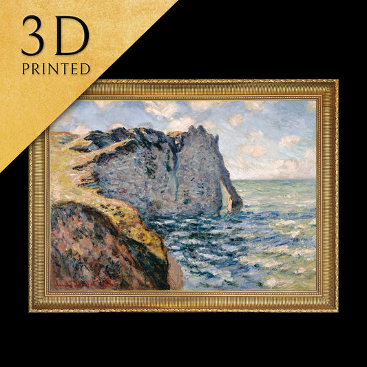 The Cliff of Aval, Etrétat by Cloude Monet,3d Printed with texture and brush strokes looks like original oil-painting,code:660