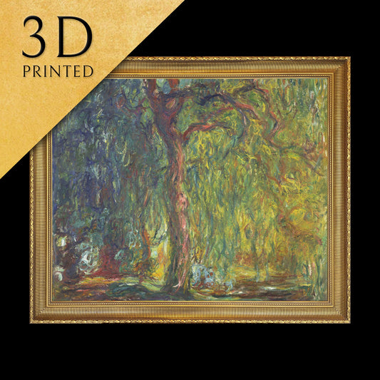 Weeping Willow by Cloude Monet,3d Printed with texture and brush strokes looks like original oil-painting,code:661
