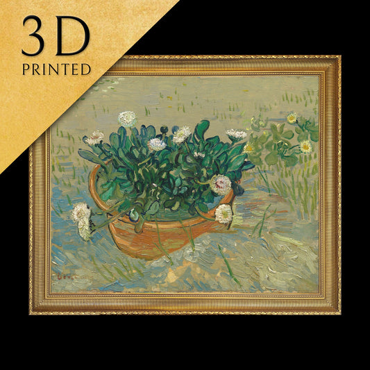 Daisies, Arles by Van Gogh,3d Printed with texture and brush strokes looks like original oil-painting,code:665