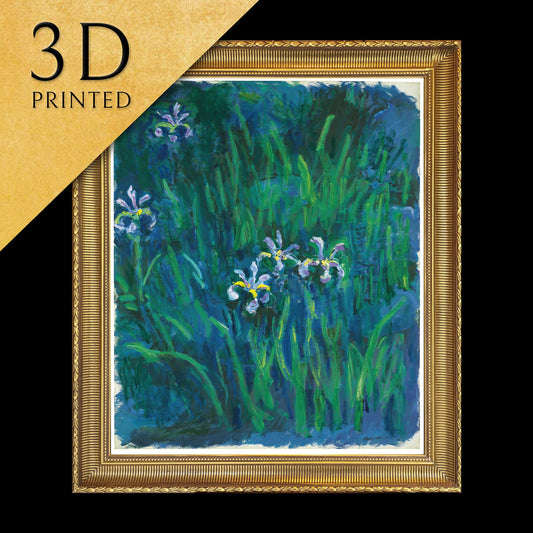 iris by Cloude Monet,3d Printed with texture and brush strokes looks like original oil-painting,code:681
