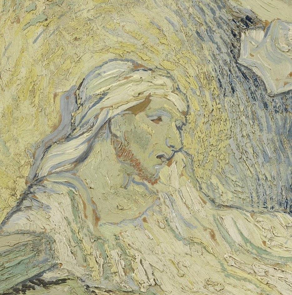 The raising of Lazarus by Van Gogh, 3d Printed with texture and brush strokes looks like original oil painting.