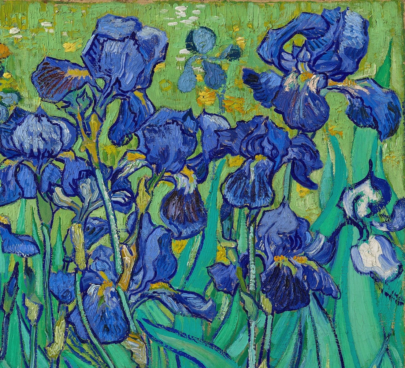 Irises by Van Gogh, 3d Printed with texture and brush strokes looks like original oil painting.