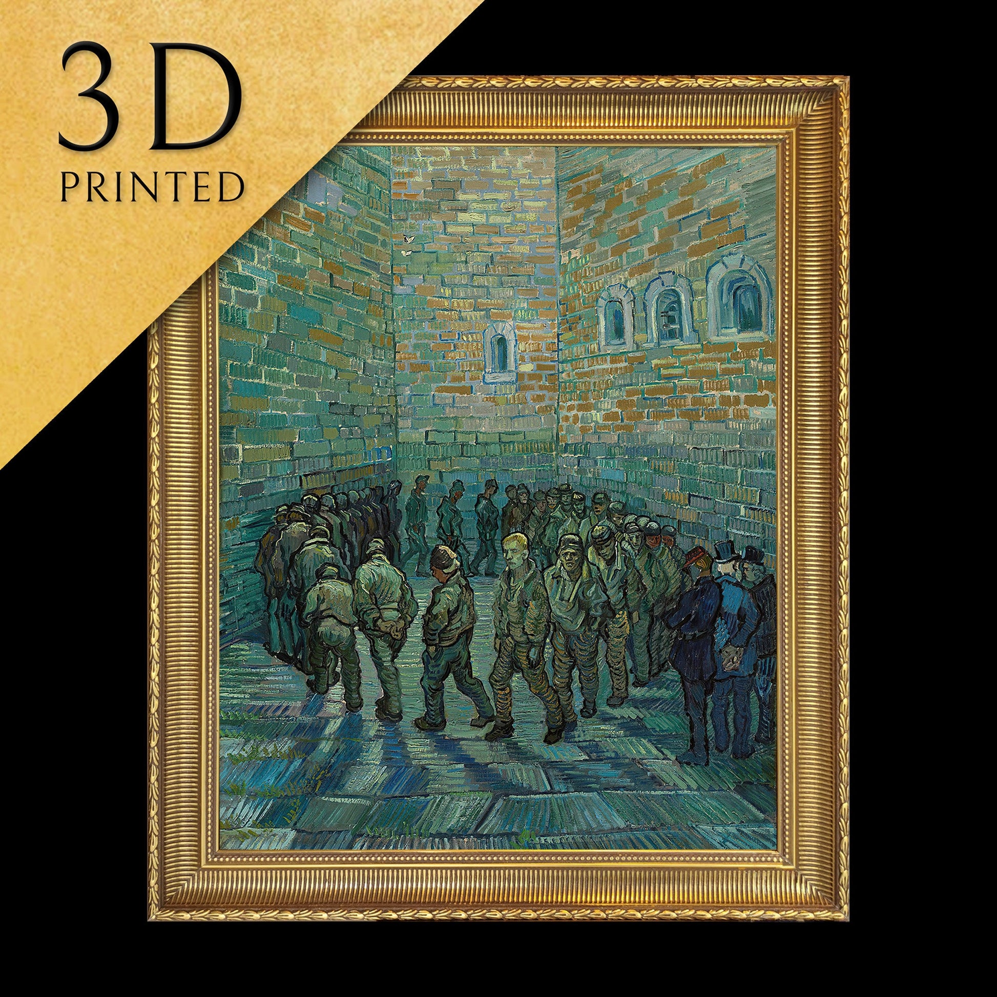 The Prison Courtyard by Van Gogh, 3d Printed with texture and brush strokes looks like original oil painting.