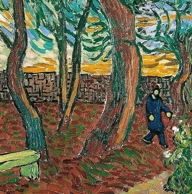 Van Gogh Print: The Garden of Saint Paul Hospital, 3D Textured Art
