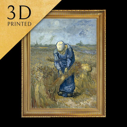 Peasant Woman Binding Sheaves - by Van gogh,3d Printed with texture and brush strokes looks like original oil-painting,code:686
