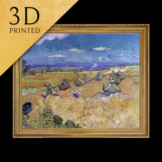 Wheat Fields with Reaper - by Van gogh,3d Printed with texture and brush strokes looks like original oil-painting,code:689