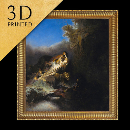 The Abduction of Proserpina by Rembrandt Van Rijn, 3d Printed with texture and brush strokes looks like original oil painting