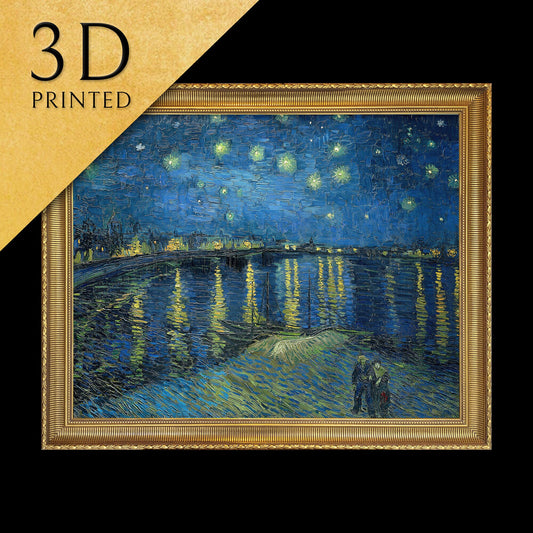 Starry Night Over the Rhone1888 by Van gogh,3d Printed with texture and brush strokes looks like original oil-painting,code:691