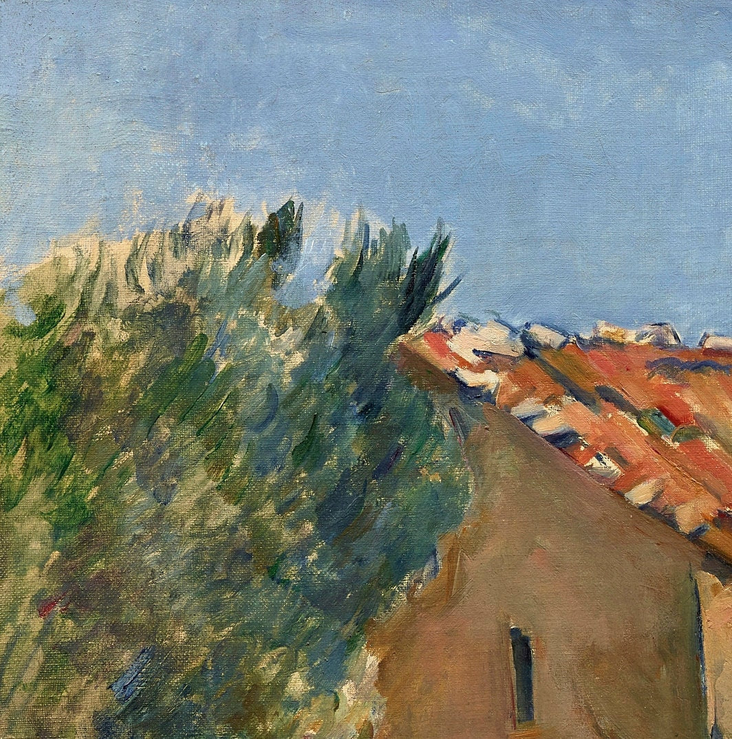 Cezanne Abandoned House Print: 3D Textured Oil Painting Reproduction