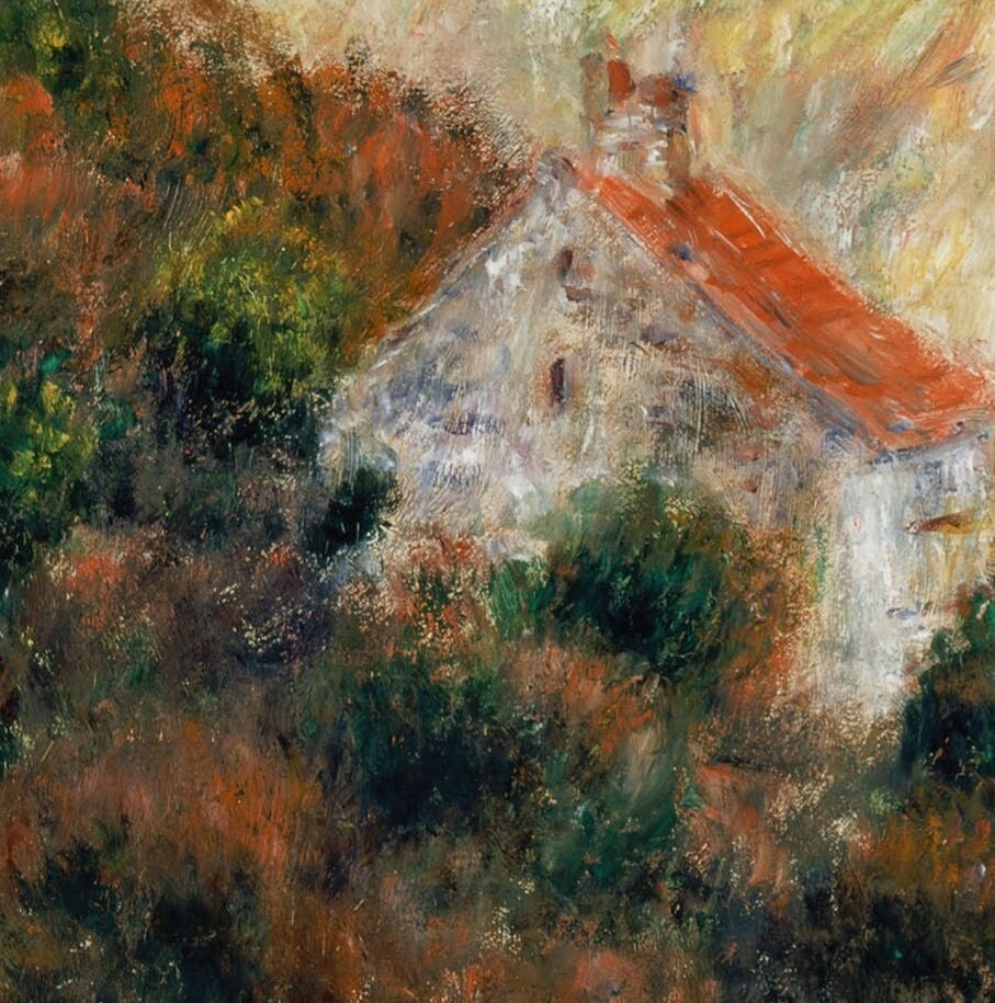 Fog on Guernsey -by Pierre Auguste Renoir,3d Printed with texture and brush strokes looks like original oil-painting,code:712