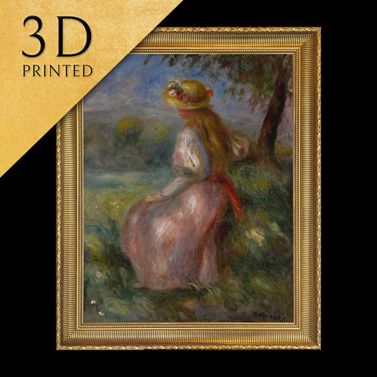 Jeune fille en rose by Pierre Auguste Renoir,3d Printed with texture and brush strokes looks like original oil-painting,code:718