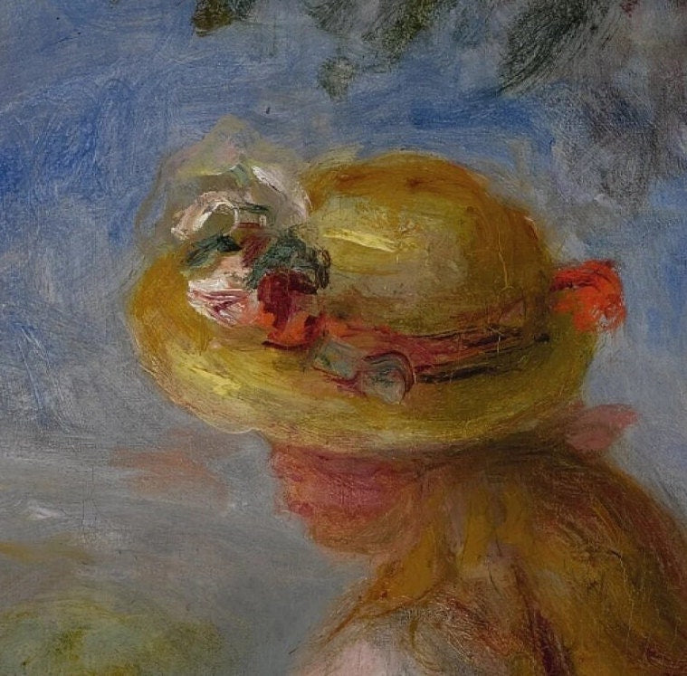 Jeune fille en rose by Pierre Auguste Renoir,3d Printed with texture and brush strokes looks like original oil-painting,code:718